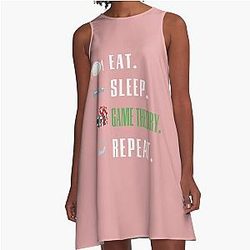 Eat Sleep Game Theory A-Line Dress
