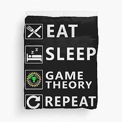 Eat, Sleep, Game, Repeat - Christmas and Birthday Ideas for Theories Lovers and Game Enthusiasts Duvet Cover
