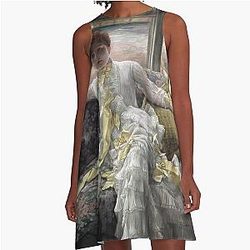 James Tissot - Gilded Age Seaside Portrait Dress