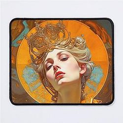 Golden Queen Vintage Mucha Gilded Age Mouse Pad