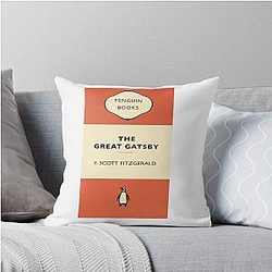 Penguin Classic Fiction: The Great Gatsby by F. Scott Fitzgerald Throw Pillow