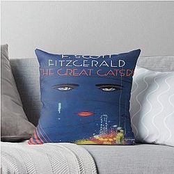 The Great Gatsby Square Book Cover Throw Pillow