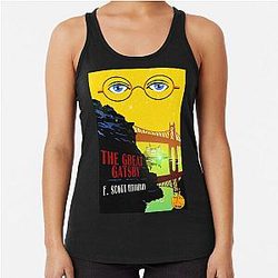Retro Great Gatsby Travel Poster Racerback Tank Top