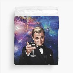 Leonardo in the Great Gatsby with a universe background Duvet Cover