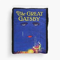 Vintage The Great Gatsby Book Art Deco Poster Duvet Cover
