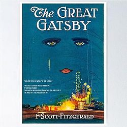F. Scott Fitzgerald The Great Gatsby Zelda on Blue Poster