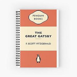Penguin Classic Fiction The Great Gatsby by F Scott Fitzgerald Spiral Notebook
