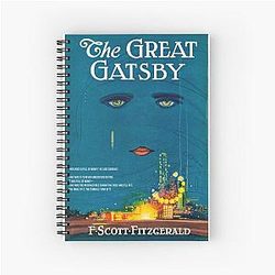 F. Scott Fitzgerald, The Great Gatsby Book Cover, Zelda on Blue Spiral Notebook