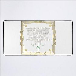 The Green Light: The Great Gatsby by F. Scott Fitzgerald - Art Deco Quote Desk Mat