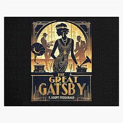 A Vintage Poster of The Great Gatsby F. Scott Fitzgerald Jigsaw Puzzle