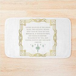 The Green Light. The Great Gatsby by F. Scott Fitzgerald. Art Deco Quote Bath Mat
