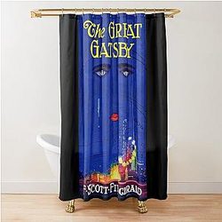 Vintage The Great Gatsby Book Art Deco Poster Print Shower Curtain