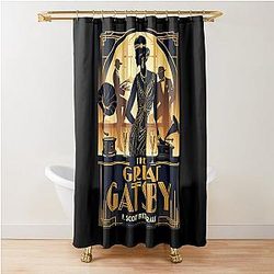A Vintage Poster of The Great Gatsby  - F. Scott Fitzgerald Shower Curtain