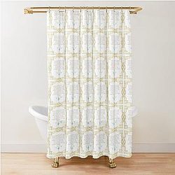The Green Light - The Great Gatsby by F Scott Fitzgerald Art Deco Quote Shower Curtain