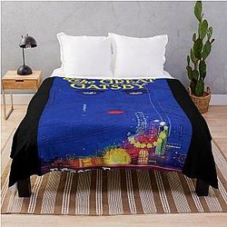 Vintage The Great Gatsby Art Deco Book Cover Throw Blanket