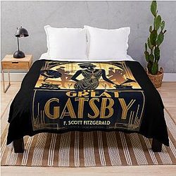 A Vintage Poster of The Great Gatsby F. Scott Fitzgerald Throw Blanket