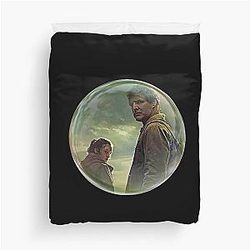 The Last of Us Fan Art Duvet Cover with Realistic Drawing of Ellie and Joel