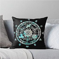 Zelda: The Legend of Zelda Circle Blue Throw Pillow