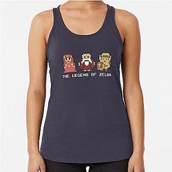 The Legend of Zelda Link and Friends 8 Bit Pixel Line Up Racerback Tank Top