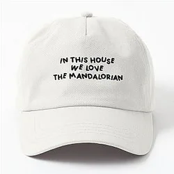 in this house we love the mandalorian sticker dad hat