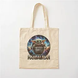 Star Wars The Mandalorian Grogu in Pod T-Shirt - Cinematic Baby Yoda Fan Apparel - Disney Plus Series Gift for Men Women Cotton Tote Bag