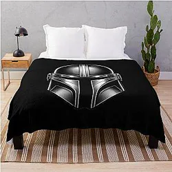 Mandalorian Beskar Helmet Throw Blanket