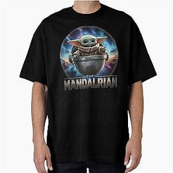 Star Wars The Mandalorian Grogu in Pod T-Shirt - Cinematic Baby Yoda Fan Apparel Disney Plus Series Gift for Men Kids Oversized T-Shirt