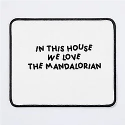 In this house we love the Mandalorian sticker Mouse Pad