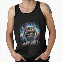 Star Wars The Mandalorian Grogu in Pod T-Shirt - Cinematic Baby Yoda Fan Apparel - Disney Series Gift for Men Women Kids Tank Top