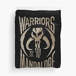 Warriors of Mangalore Boba Fett The Mandalorian Logo T-Shirt Duvet Cover
