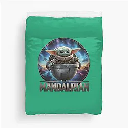 Star Wars The Mandalorian Grogu in Pod T-Shirt Cinematic Baby Yoda Fan Apparel Disney Plus Series Gift for Men and Women Kids Duvet Cover