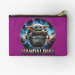 Star Wars The Mandalorian Grogu in Pod T-Shirt - Cinematic Baby Yoda Fan Apparel - Disney Plus Series Gift for Kids Zipper Pouch
