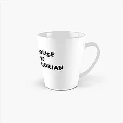 In this house we love the Mandalorian sticker Tall Mug