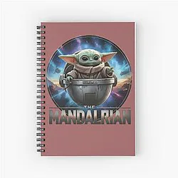 Star Wars The Mandalorian Grogu in Pod T-Shirt Cinematic Baby Yoda Fan Apparel Disney Plus Series Gift for Men Women Kids Spiral Notebook