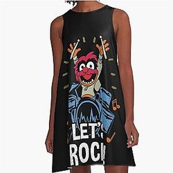 The Muppets Animal Rock Distressed Logo A-Line Dress