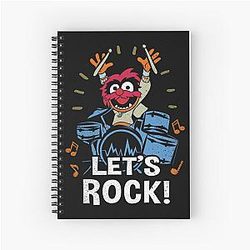 The Muppets Animal Let's Rock Drums Distressed Logo Spiral Notebook