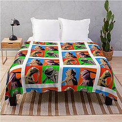 The Muppets Kermit Frog Pop Art Muppet Throw Blanket