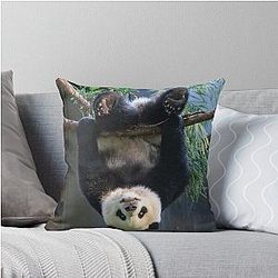 Goofball Giant Panda Xiao Qi Ji at the National Zoo Throw Pillow