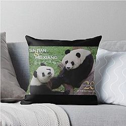 Giant Pandas Tian Tian and Mei Xiang at the National Zoo 20th Anniversary Edition Throw Pillow