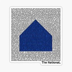 The National (Band) Logo Sleep Well Beast & Lyrics Black Sticker