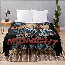 The Office Threat Level Midnight Michael Scott vs Goldenface Parody Action Throw Blanket