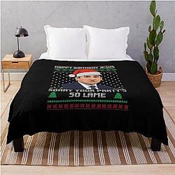 Funny The Office Christmas Jesus Sorry Your Party Michael Scott Christmas Throw Blanket