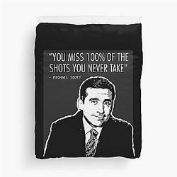 the office you miss shots you never take Duvet Cover