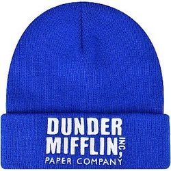 The Office Dunder Mifflin Dunder Mifflin Knit Beanie Hat, Blue, One Size