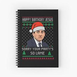 Funny The Office Christmas Michael Scott Spiral Notebook