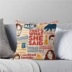All the Best Quotes from The Office That's What She Said Throw Pillow