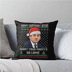 Funny The Office Christmas Happy Michael Scott Christmas Throw Pillow