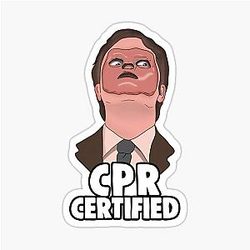 The Office Us Memes- Dwight CPR Certified Sticker