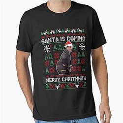 The Office Michael Scott Santa is coming Merry Christmas Essential T-Shirt