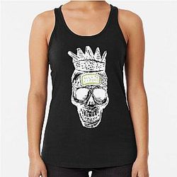 Skull -IXNAY on the Hombre - The Offspring White Racerback Tank Top